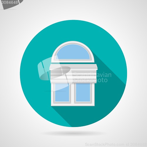 Image of Flat vector icon for arch window with blinds