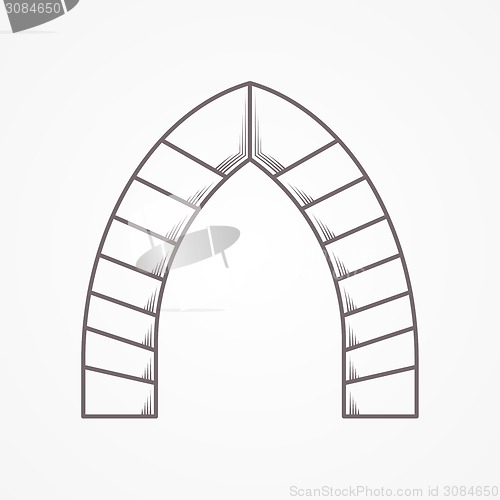 Image of Flat line vector icon for lancet arch