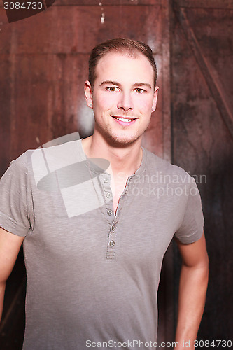 Image of Portrait of a young man with short hair