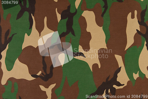 Image of Camouflage pattern on cloth.