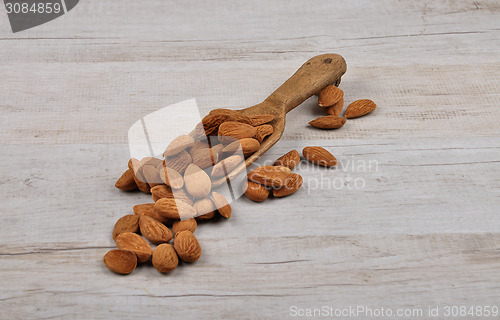 Image of Almonds on shovel