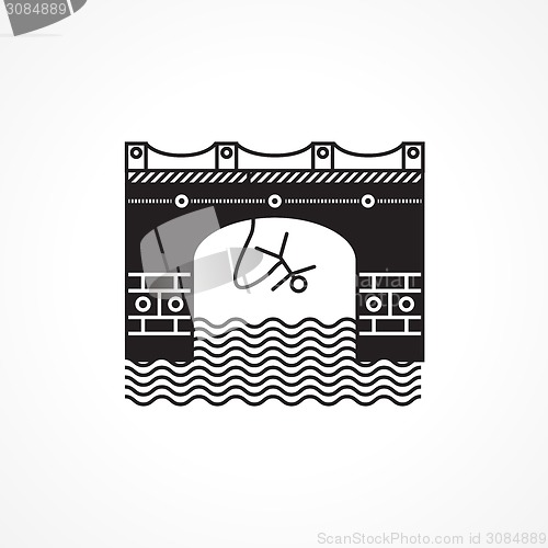 Image of Black flat vector icon for rope jumping