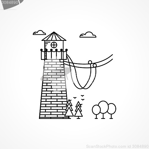 Image of Black vector icon for rope jumping tower