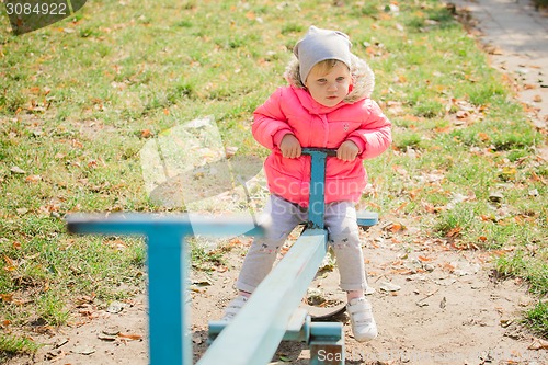 Image of attractive little girl on outdoor