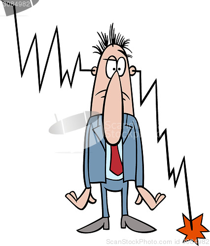 Image of economic crisis cartoon illustration