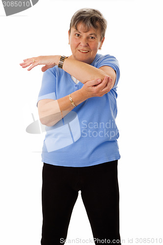 Image of Senior woman doing exercises