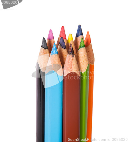 Image of Vertical closeup color pencils