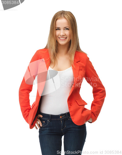 Image of beautiful teenage girl in casual clothes