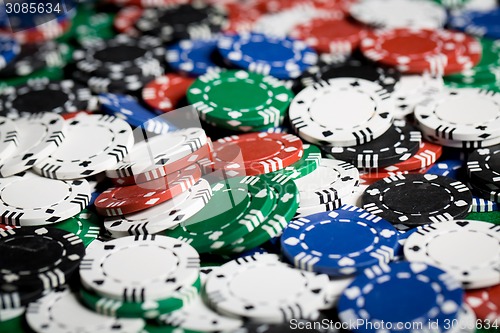 Image of close up of casino chips background