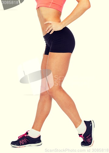 Image of close up of female legs in sportswear