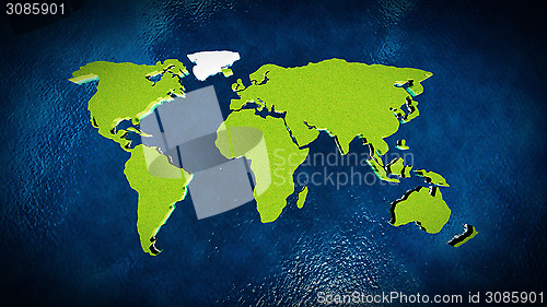 Image of Map of the world in the ocean