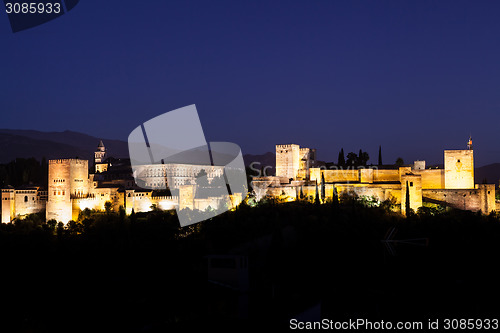 Image of Alhambra by night