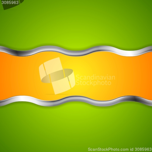 Image of Abstract bright background with metallic waves