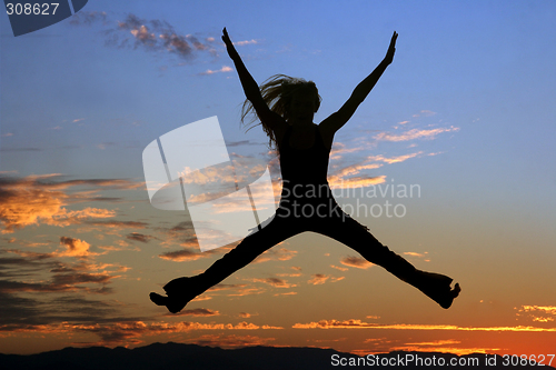 Image of Jumping woman silhouette