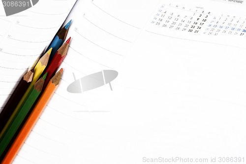 Image of Color pencil and agenda