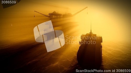 Image of Oil rig  platform