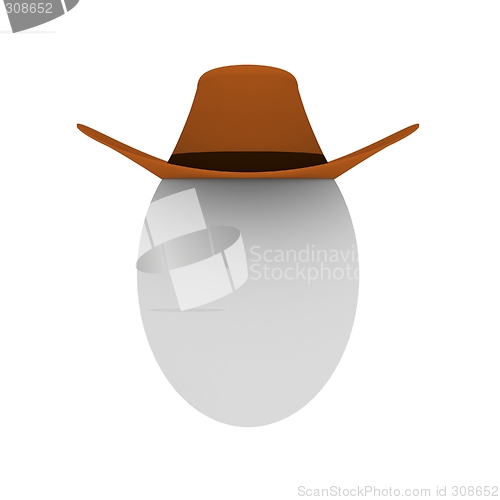 Image of 3D render of the egg in cowboy hat