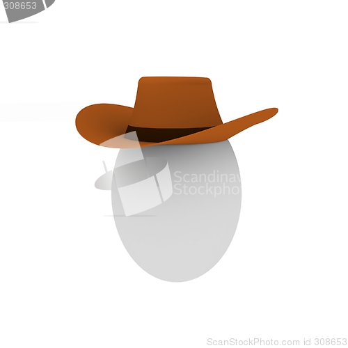 Image of 3D render of the egg in cowboy hat