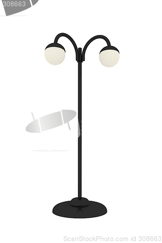 Image of Street lamp with two bulbs