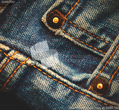 Image of part of old blue jeans