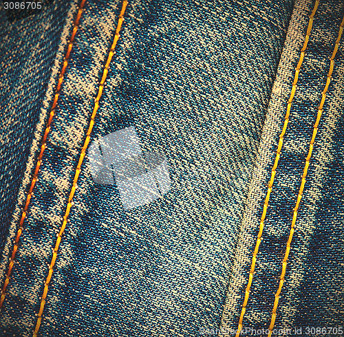 Image of two stitches on jeans