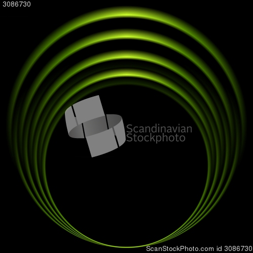 Image of Glow green curve logo on black background