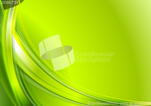 Image of Bright green abstract wavy background