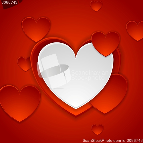Image of Red romance background with hearts