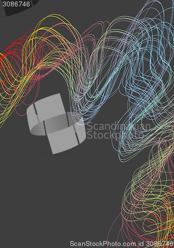 Image of Bright futuristic wavy lines background