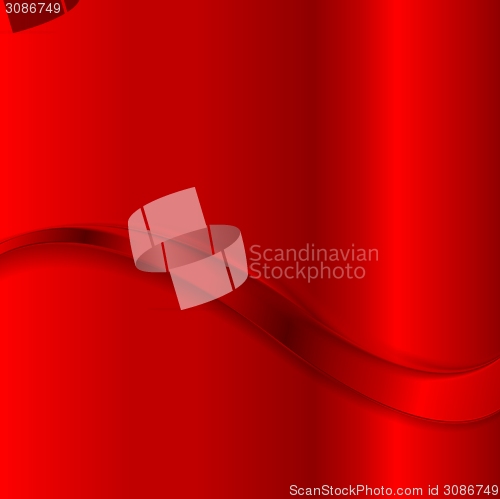 Image of Abstract bright red wave background