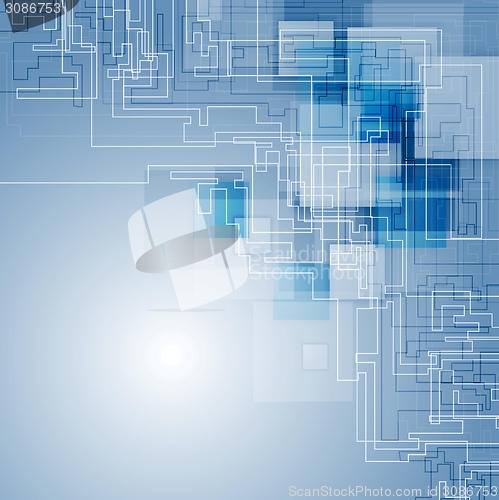 Image of Abstract blue hi-tech vector background