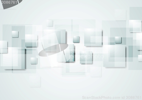 Image of Abstract grey hi-tech background with squares