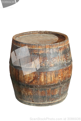 Image of isolated wooden wine barrel