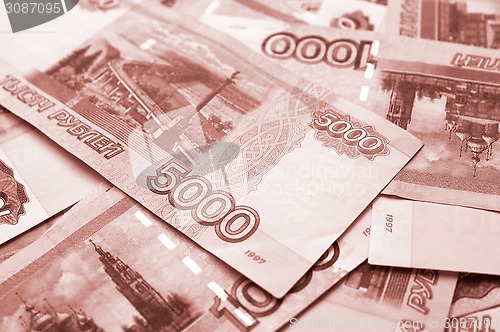 Image of Money background with russian Ruble