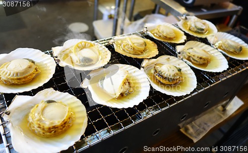 Image of Cooking scallops on the grill