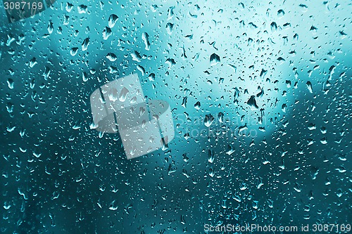 Image of Water drops on glass