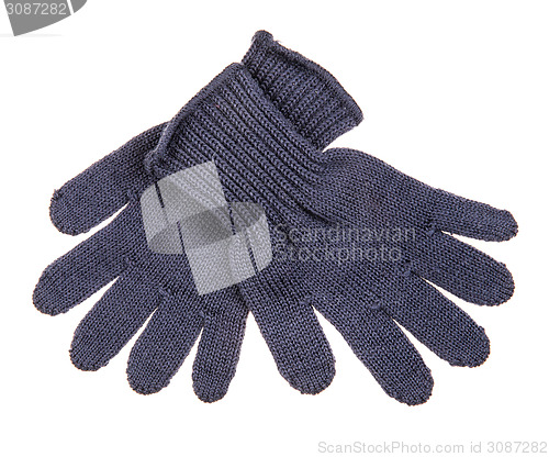 Image of knitted woolen baby gloves