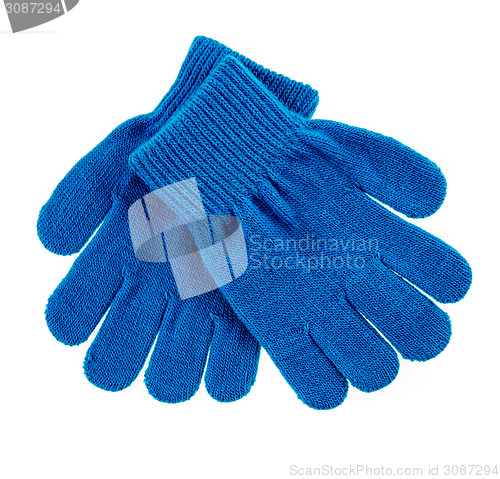 Image of knitted woolen baby gloves