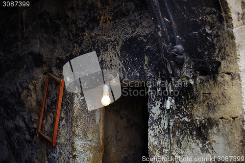 Image of Lamp in abandoned house