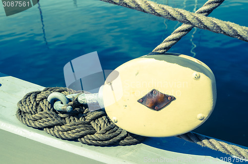 Image of Blocks and tackles of a sailing vessel