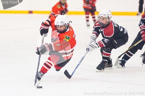 Image of Game of children ice-hockey teams