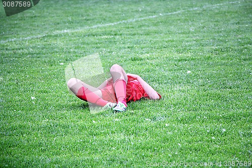 Image of Injured footballer or Soccer