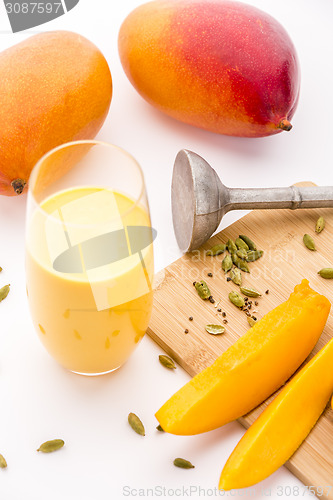 Image of Mango Yoghurt Drink, Cardamon And Fruit Flesh