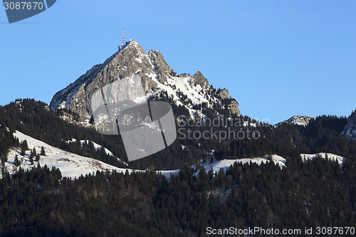 Image of Bavarian mountain Wendelstein in winter