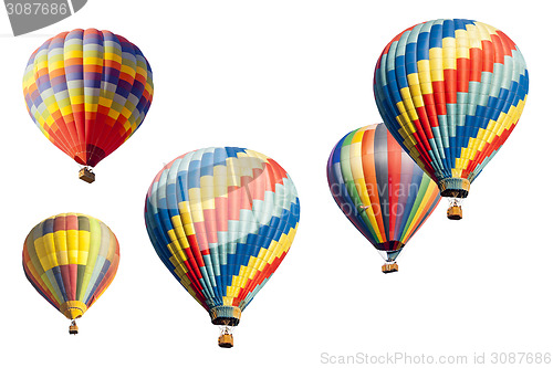 Image of A Set of Hot Air Balloons on White