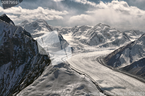 Image of Fedchenko glacier in Tajikistan