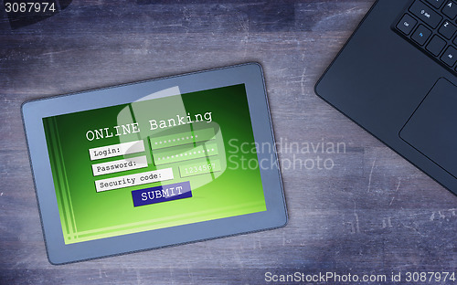 Image of Online banking on a tablet