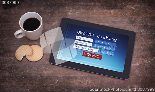 Image of Online banking on a tablet