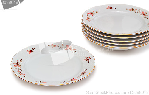 Image of Tableware, plates on a white background.