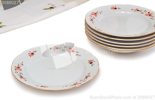 Image of Tableware, plates on a white background.